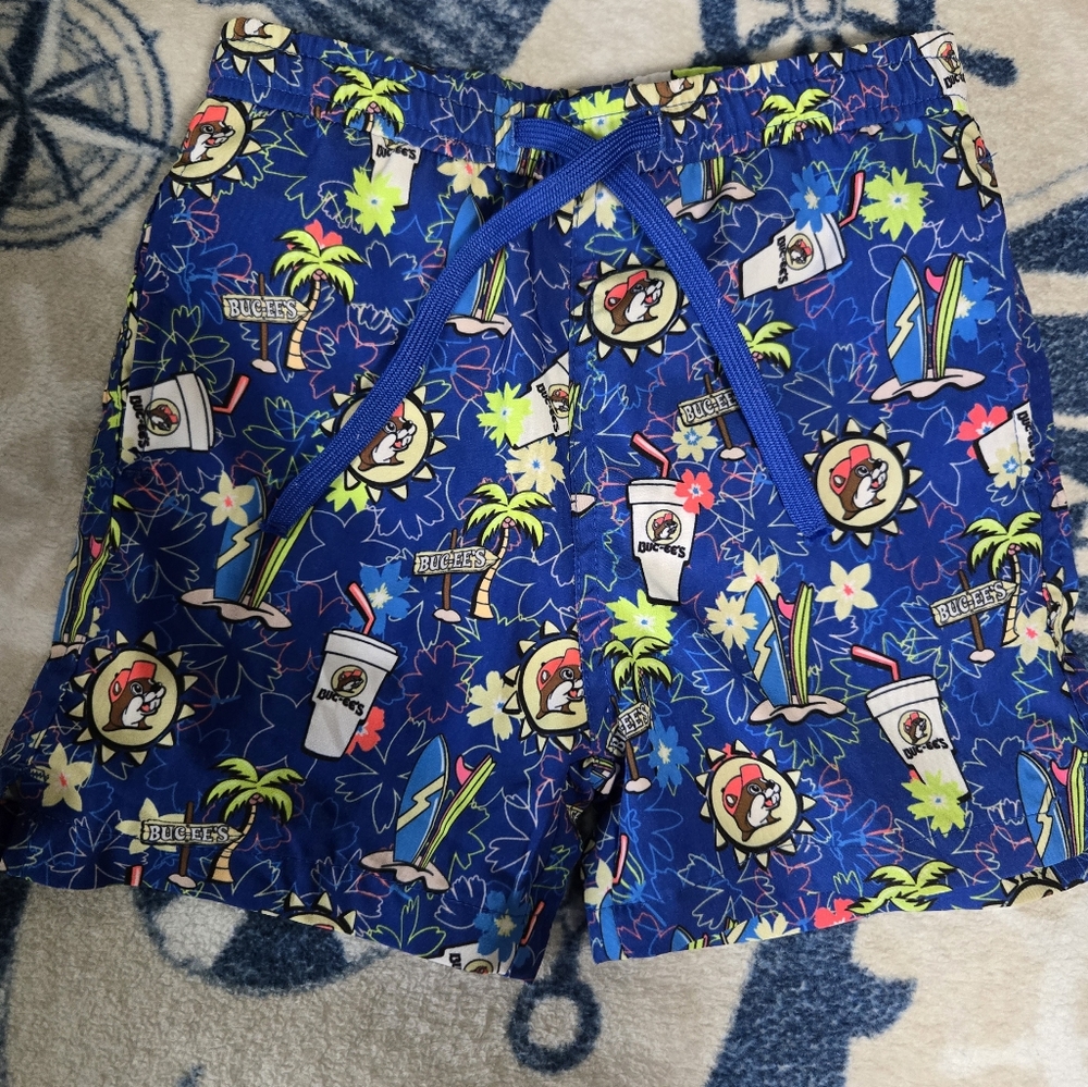 Bucees Kids Swim Shorts with Fun Print